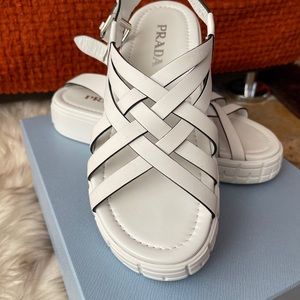 White Prada Sandals